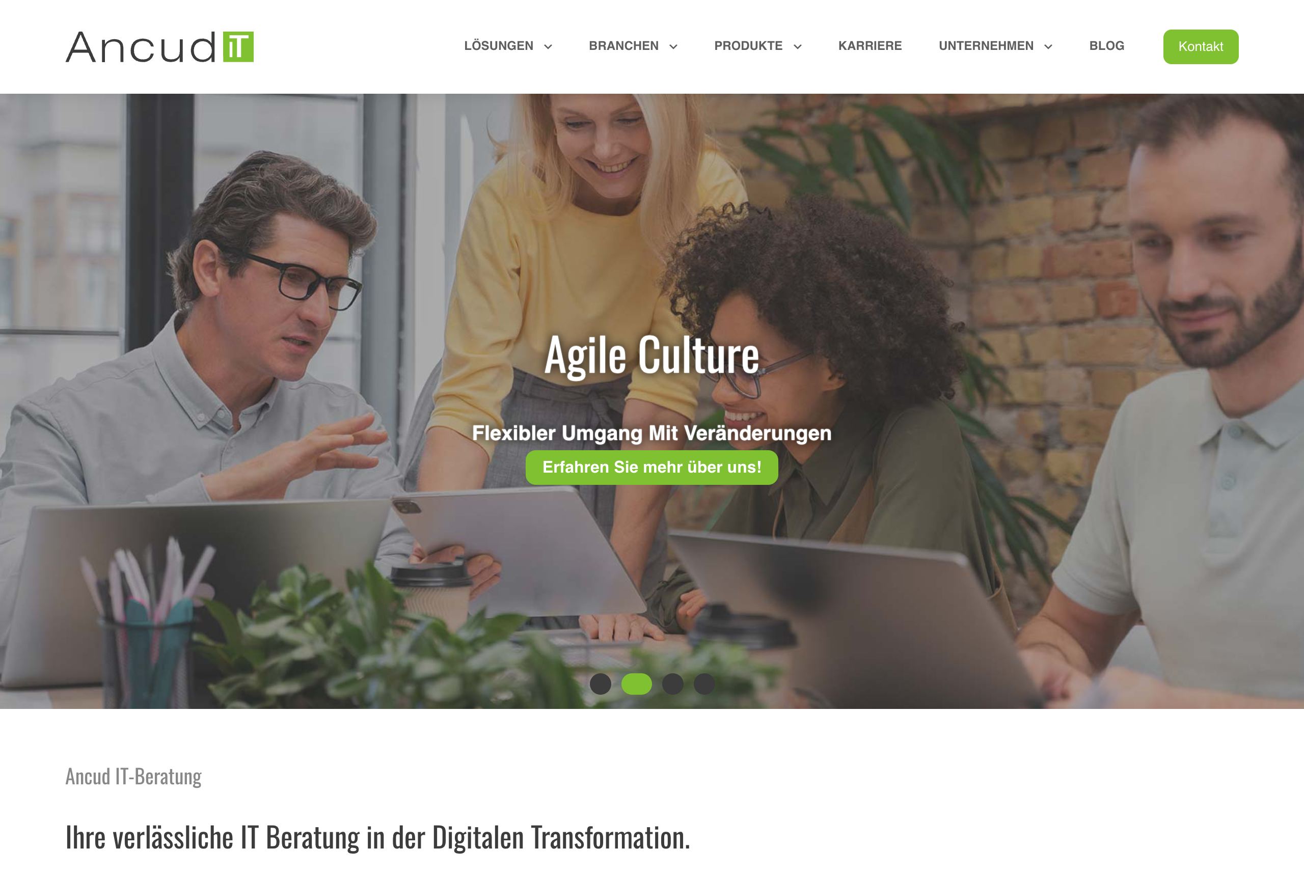 Ancud IT — Website am Laptop